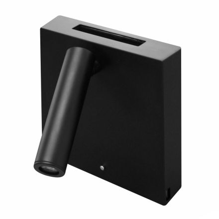 Applique Led Decorativa in Alluminio Bianco o Nero con Porte USB - Paola Viadurini