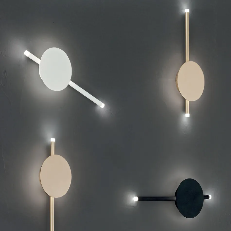 Applique LED di Design Moderno in Metallo Bianco, Nero o Oro - Lancetta Viadurini