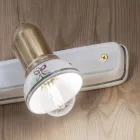 Applique Lineare a 2 Faretti in Ottone e Ceramica Dipinta a Mano - Savona Viadurini
