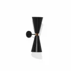 Applique Moderna con Struttura in Metallo Nero Opaco Made in Italy - Zaira Viadurini