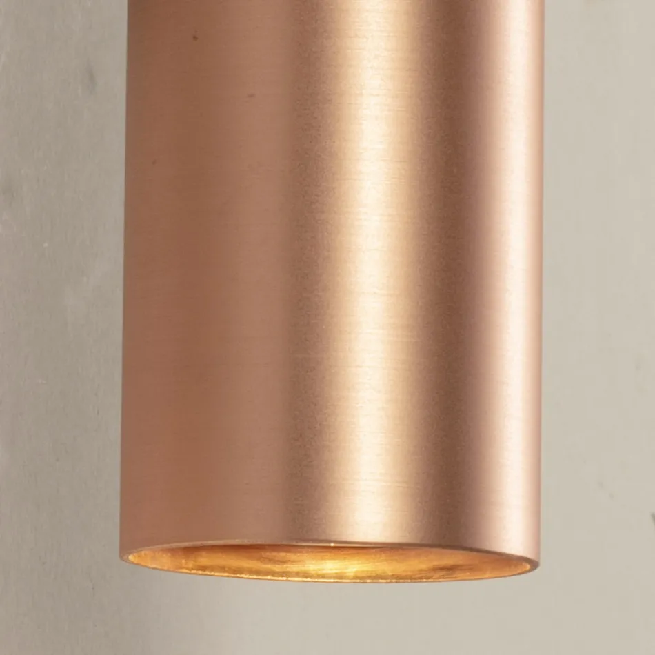 Applique Moderna in Ceramica e Rame Spazzolato Made in Italy - Toscot Match Viadurini