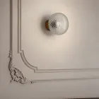 Applique Murale da Interno in Vetro Grigio Made in Italy - Lucciola Viadurini