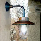 Applique Nabucco, lampada a parete in rame, vetro, ottone Viadurini