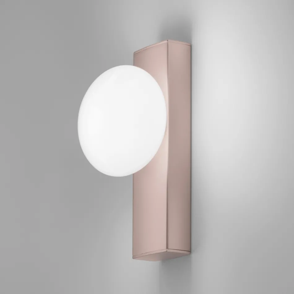 Applique o Plafoniera in Alluminio e Luce in Vetro Soffiato Bianco - Alma Viadurini