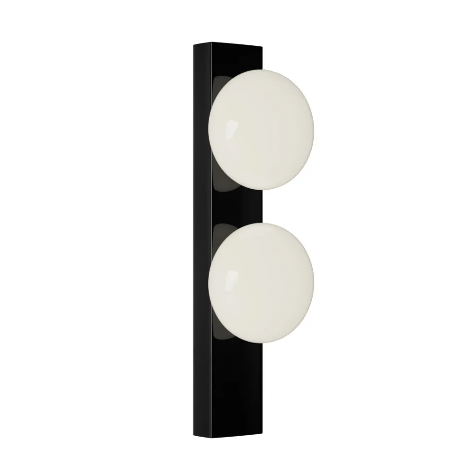 Applique o Plafoniera in Alluminio e Luce in Vetro Soffiato Bianco - Alma Viadurini
