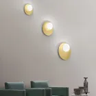 Applique o Plafoniera in Alluminio, Metallo e Luce in Vetro Bianco - Luma Viadurini