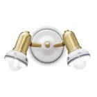Applique Rotonda 2 Faretti in Ottone e Ceramica Dipinta a Mano - Savona Viadurini