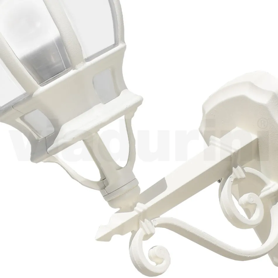 Applique Stile Vintage da Esterno in Alluminio Bianco Made in Italy - Dodo Viadurini