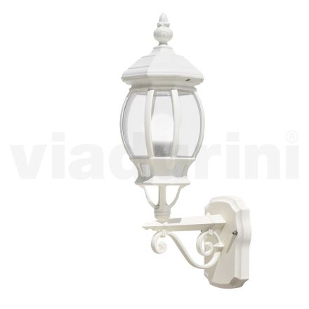 Applique Stile Vintage da Esterno in Alluminio Bianco Made in Italy - Dodo Viadurini