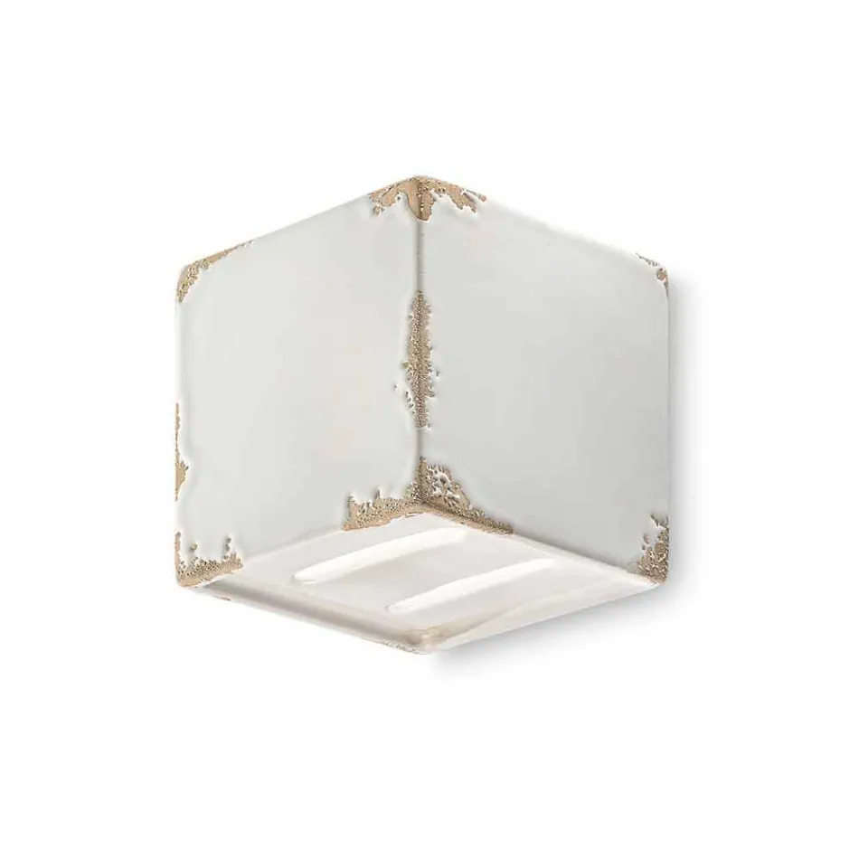 Applique vintage a forma di cubo in ceramica Connie Ferroluce Viadurini