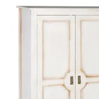 Armadio in Legno Bianco Patinato con 2 Ante Made in Italy - Agni Viadurini