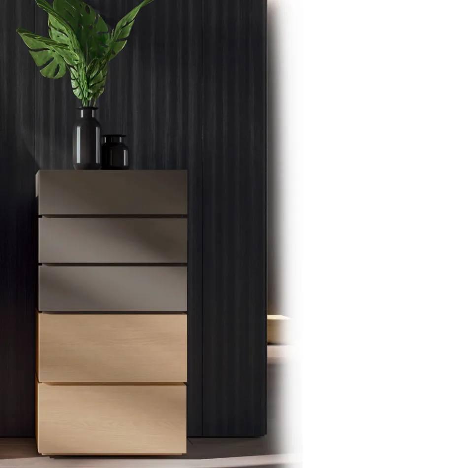 Arredamento Camera da Letto a 5 Elementi Stile Moderno Made in Italy - Diamante Viadurini