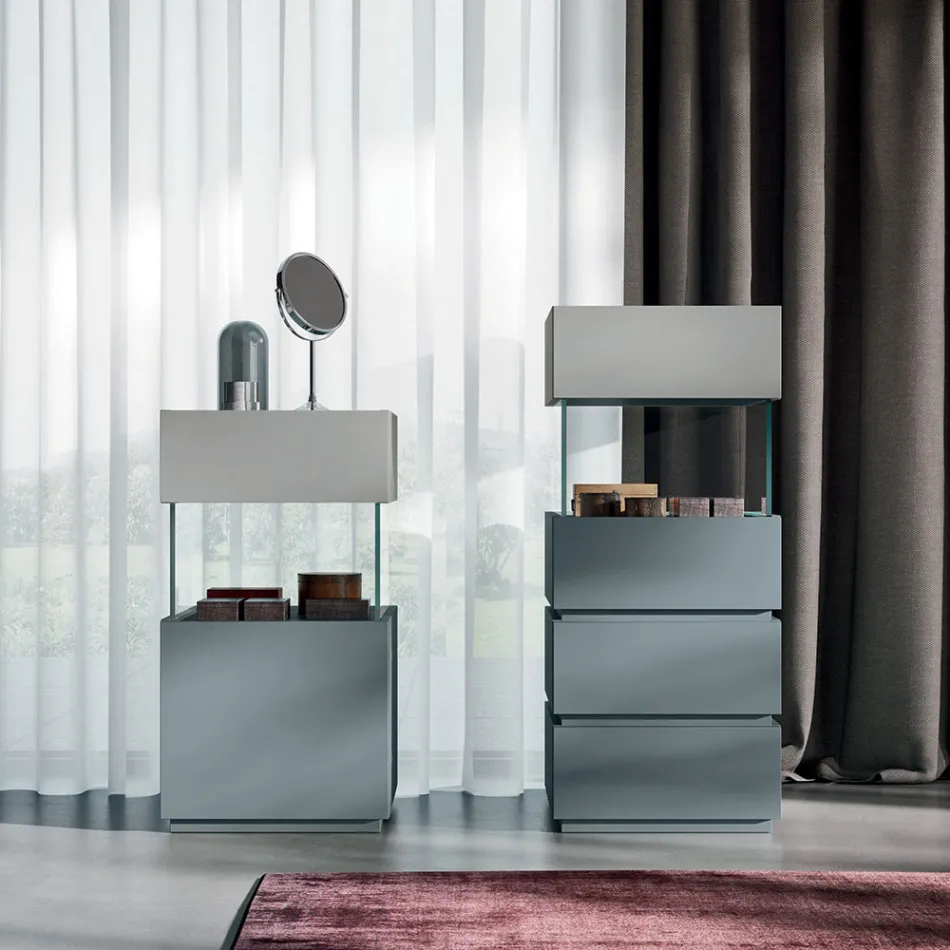 Arredamento Camera da Letto a 7 Elementi Stile Moderno Made in Italy - Polinesia Viadurini