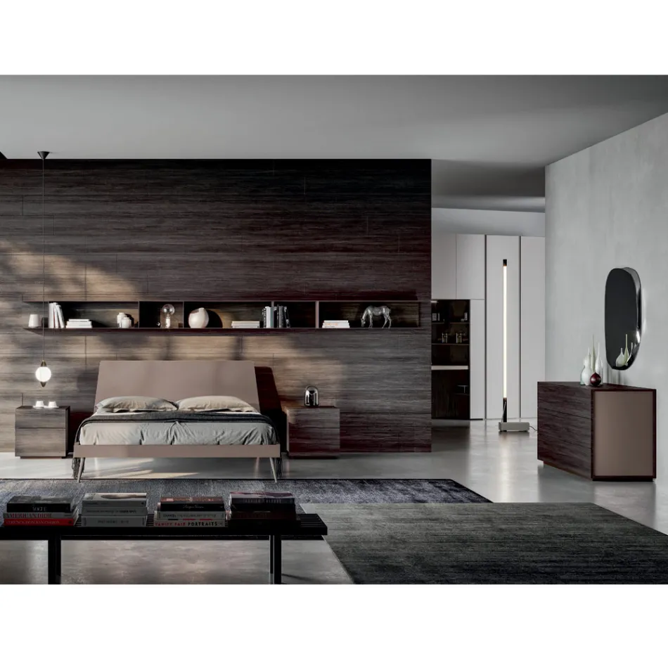 Arredamento Camera da Letto Matrimoniale a 5 Elementi Made in Italy - Scampia Viadurini
