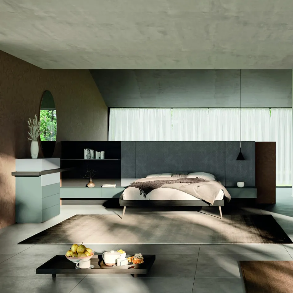 Arredamento per Camera da Letto a 6 Elementi Realizzata in Italia - Rubino Viadurini