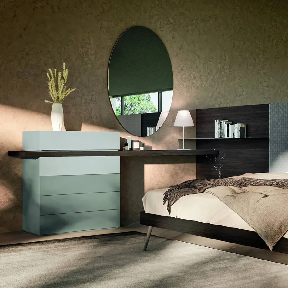 Arredamento per Camera da Letto a 6 Elementi Realizzata in Italia - Rubino Viadurini
