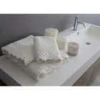Asciugamani Viso, Ospite e Telo Bagno in Spugna Cotone e Pizzo Armonia - Frollo Viadurini