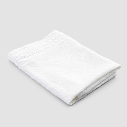 Asciugamano da Bagno in Lino Pesante Bianco Lusso Italiano Artigianale - Jojoba Viadurini