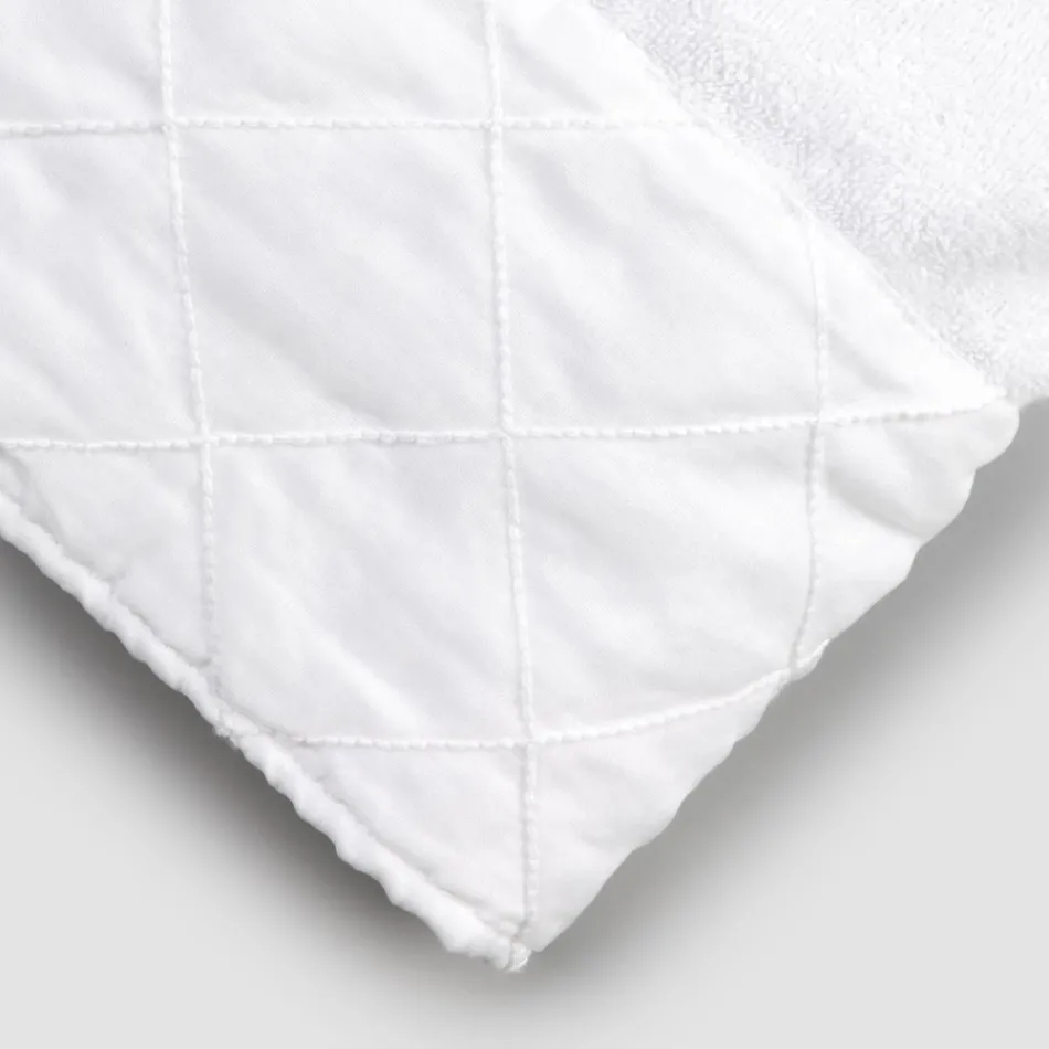 Asciugamano Viso in Spugna di Cotone Bianco con Decoro Geometrico - Gimmy Viadurini