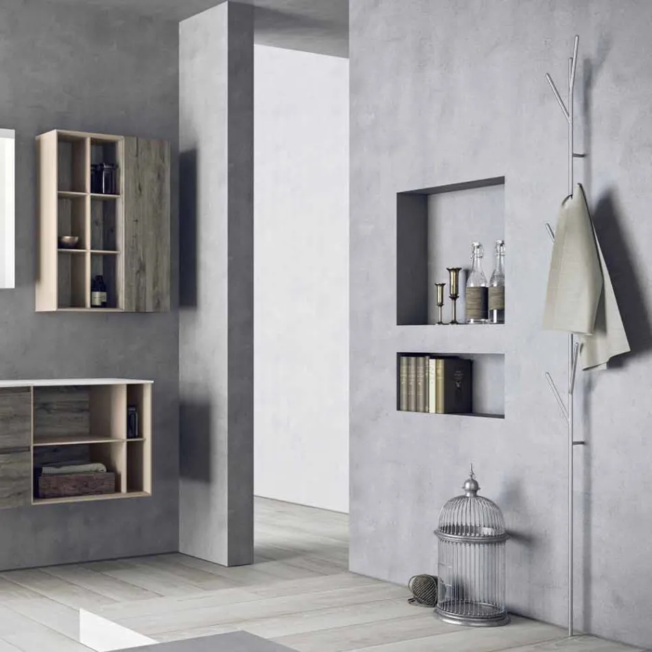 Attaccapanni da Terra di Design Moderno in Metallo Bianco o Cromo - Kottac Viadurini