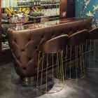 Bancone Bar con Piano in Vetro Glitter Realizzato in Italia, di Lusso - Calcutta Viadurini