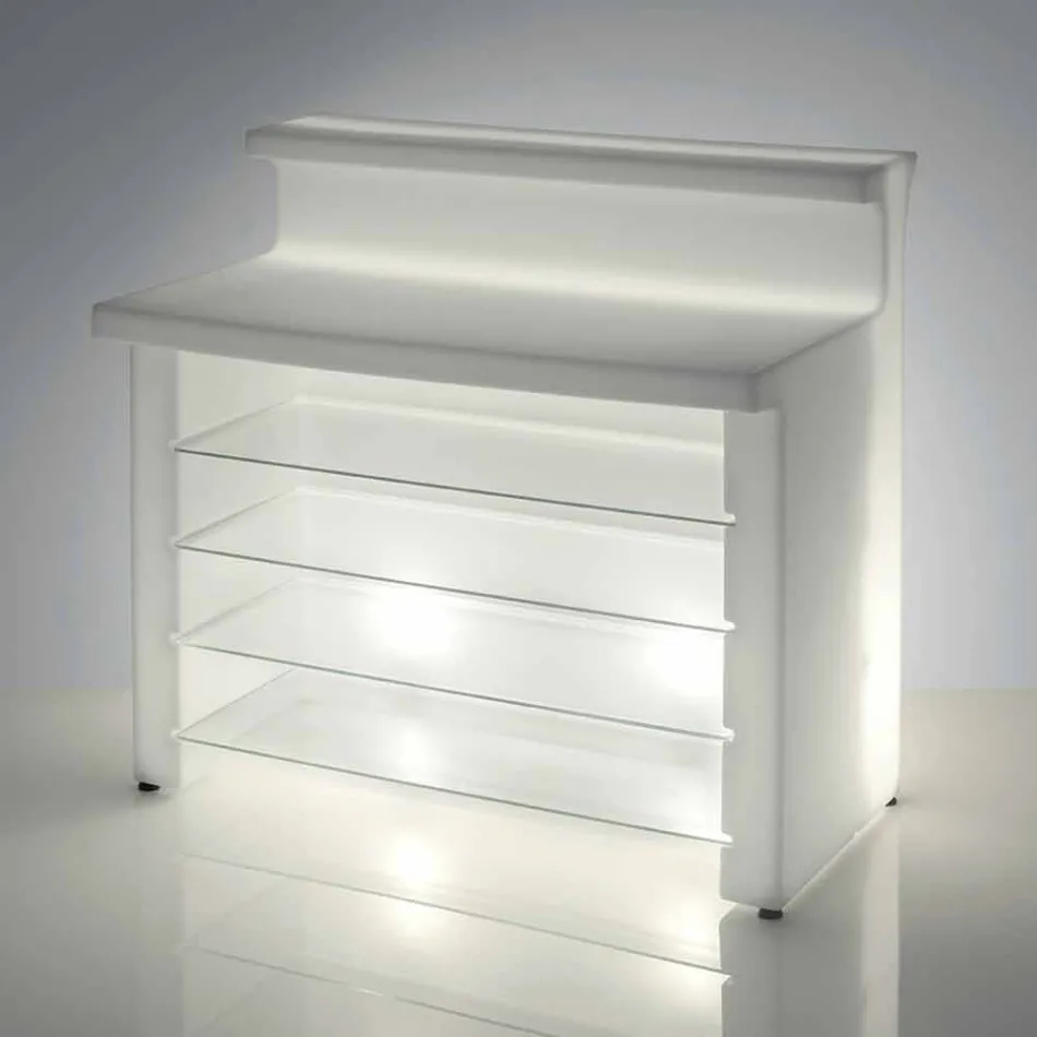 Bancone stile moderno da bar Slide Break Line luminoso  made in Italy Viadurini