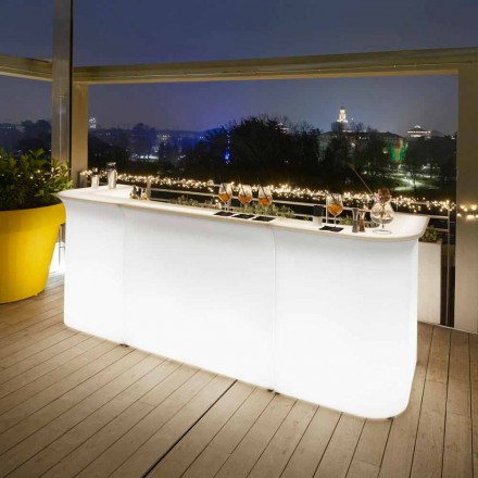 Bancone stile moderno da bar Slide Break Line luminoso  made in Italy Viadurini