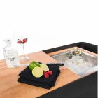 Bar Mobile Moderno su Ruote Design con Tavolo in Legno e Acciaio - Giancalliope Viadurini