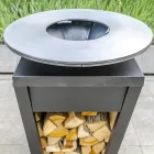 Barbecue a Legna con Piastra Cottura e Vano Porta Legna - Ferran Viadurini