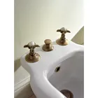 Batteria Bidet 3 Fori Erogazione Interna Ottone e Maniglie a Farfalla - Miriano Viadurini