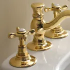 Batteria Bidet a 3 Fori con Scarico in Ottone Fatto a Mano Classica - Fioretta Viadurini