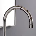 Batteria Lavabo 3 Fori Bocca Alta in Finitura Nichel Made in Italy - Red Viadurini