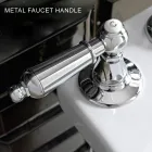 Batteria Lavabo 3 Fori con Leve Stile Classico in Ottone Artigianale - Noriana Viadurini