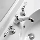 Batteria Lavabo 3 Fori con Leve Stile Classico in Ottone Artigianale - Noriana Viadurini