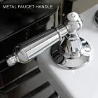 Batteria Lavabo 3 Fori con Scarico Ottone Stile Classico Artigianale - Noriana Viadurini