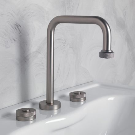 Batteria Lavabo Moderna 3 Fori con Scarico Made in Italy - Quito Viadurini