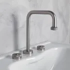 Batteria Lavabo Moderna 3 Fori con Scarico Made in Italy - Quito Viadurini