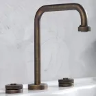 Batteria Lavabo Moderna 3 Fori con Scarico Made in Italy - Quito Viadurini