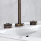 Batteria Lavabo Moderna 3 Fori con Scarico Made in Italy - Quito Viadurini