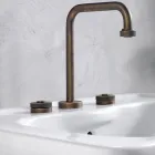 Batteria Lavabo Moderna 3 Fori con Scarico Made in Italy - Quito Viadurini