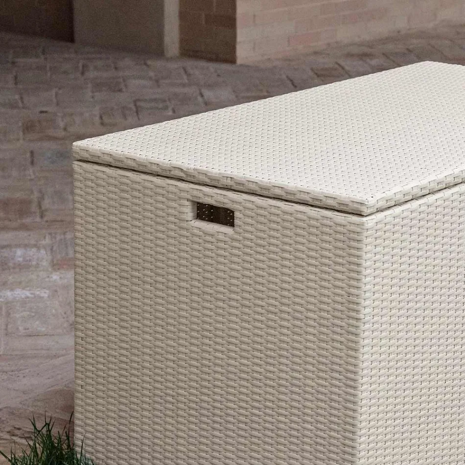 Baule Contenitore Outdoor in Polyrattan Intrecciato a Mano – Harald Viadurini