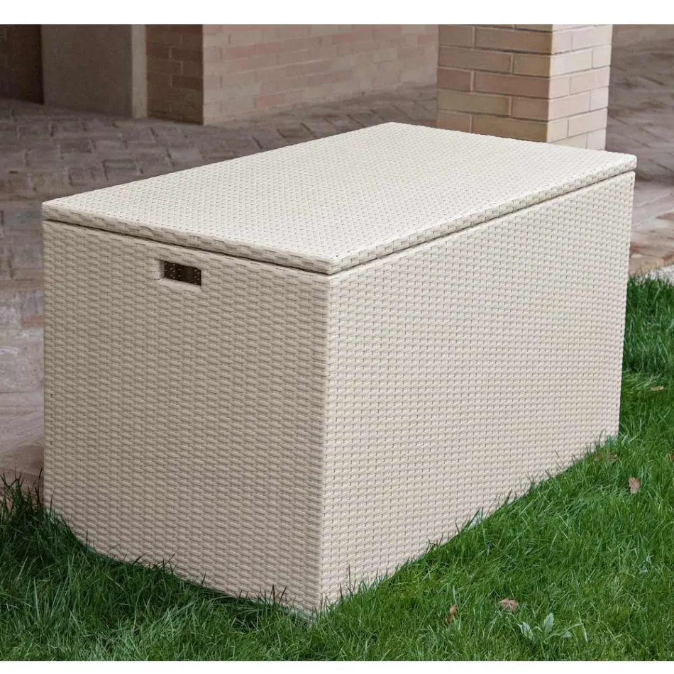 Baule Contenitore Outdoor in Polyrattan Intrecciato a Mano – Harald Viadurini