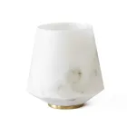 Bicchiere Acqua in Marmo Bianco di Carrara Satinato e Ottone - Scaglio Viadurini