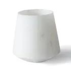 Bicchiere Acqua Marmo Bianco di Carrara Satinato Design Italiano - Scaglio Viadurini