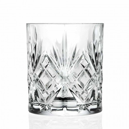 Bicchiere Double Old Fashioned Vintage Design Eco Cristallo 12 Pezzi - Cantabile Viadurini