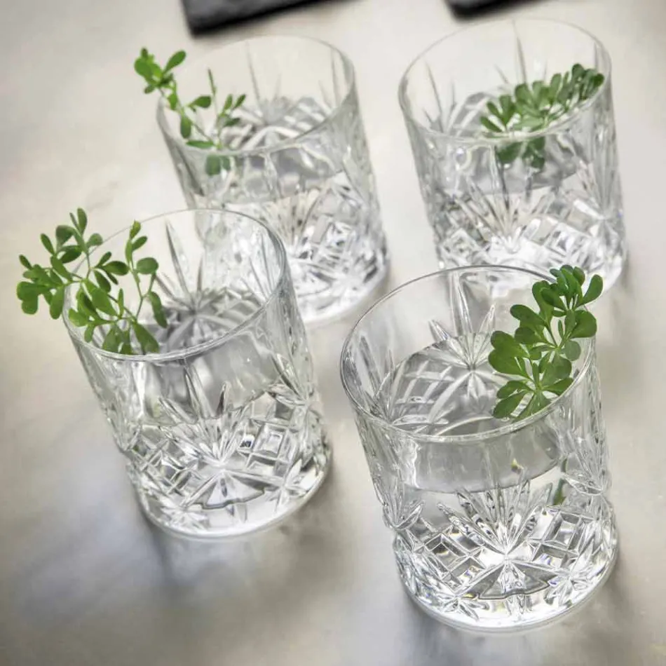 Bicchiere Double Old Fashioned Vintage Design Eco Cristallo 12 Pezzi - Cantabile Viadurini