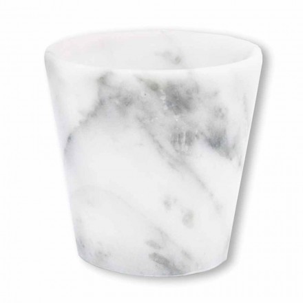 Bicchiere Grappa di Design in Marmo Bianco di Carrara Made in Italy - Fergie Viadurini