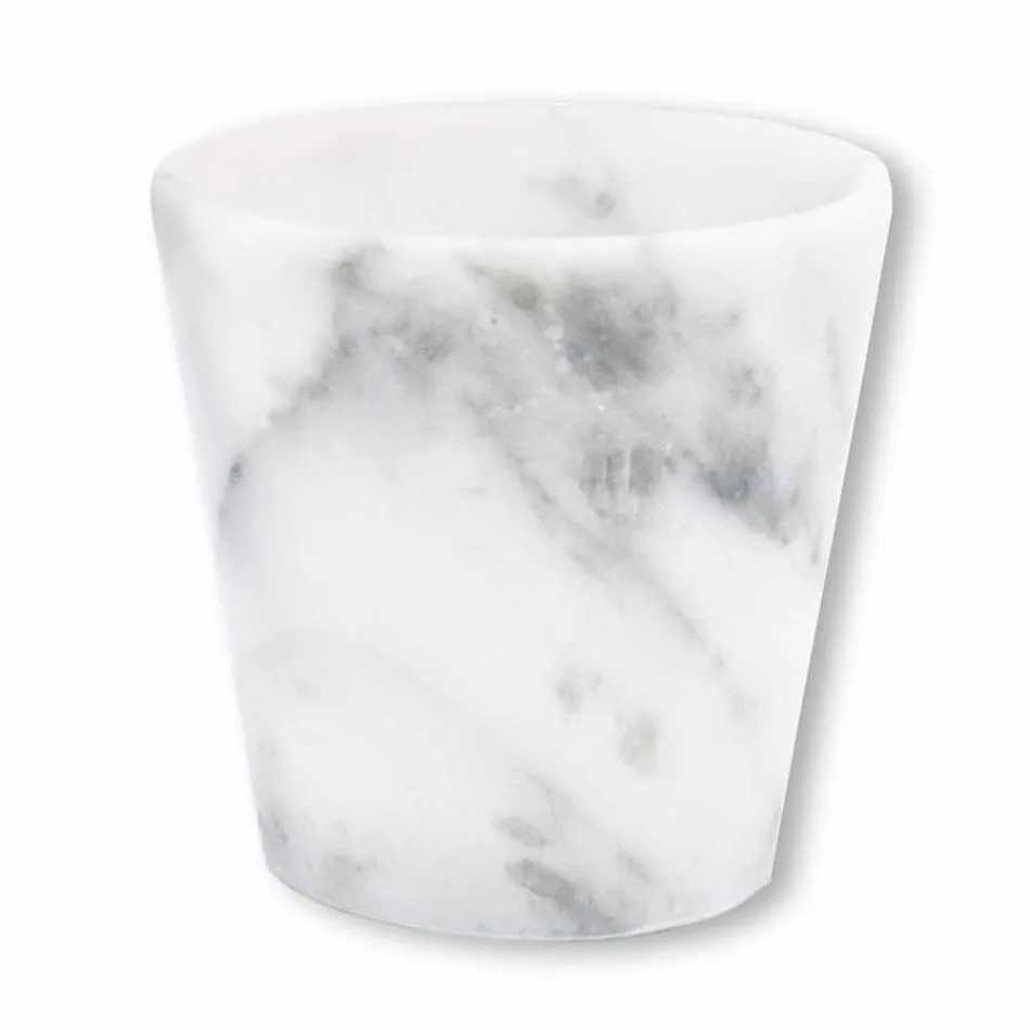 Bicchiere Grappa di Design in Marmo Bianco di Carrara Made in Italy - Fergie Viadurini