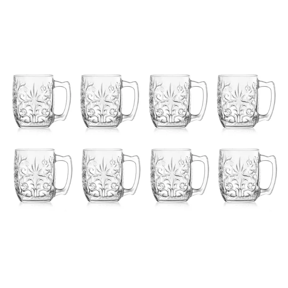 Bicchiere Tazza per Moscow Mule in Eco Cristallo Decorato 8 Pz - Destino Viadurini