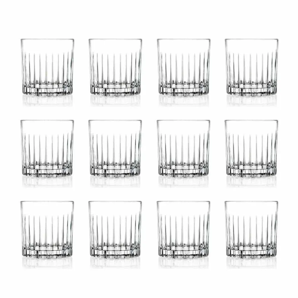 Bicchieri Lowball Tumbler Basso Old Fashioned per Cockatil 12 Pezzi - Senzatempo Viadurini